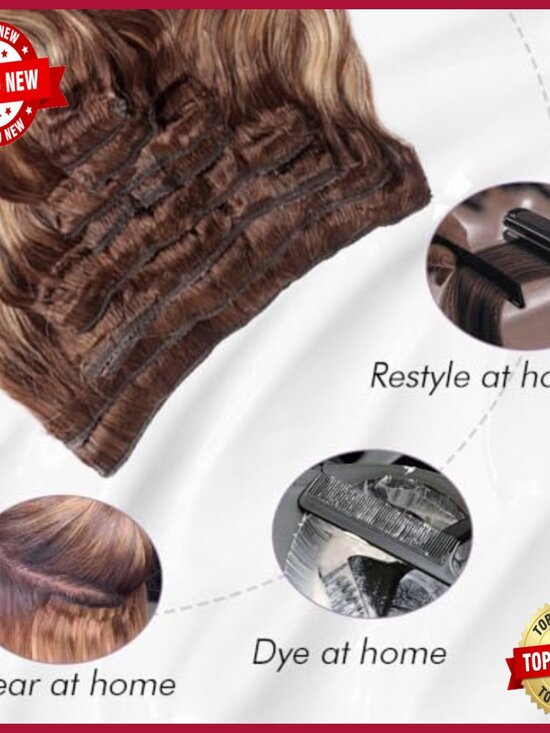 26 Inch Clip In Human Hair Extensions Body Wave 8 Piece Set main image 6